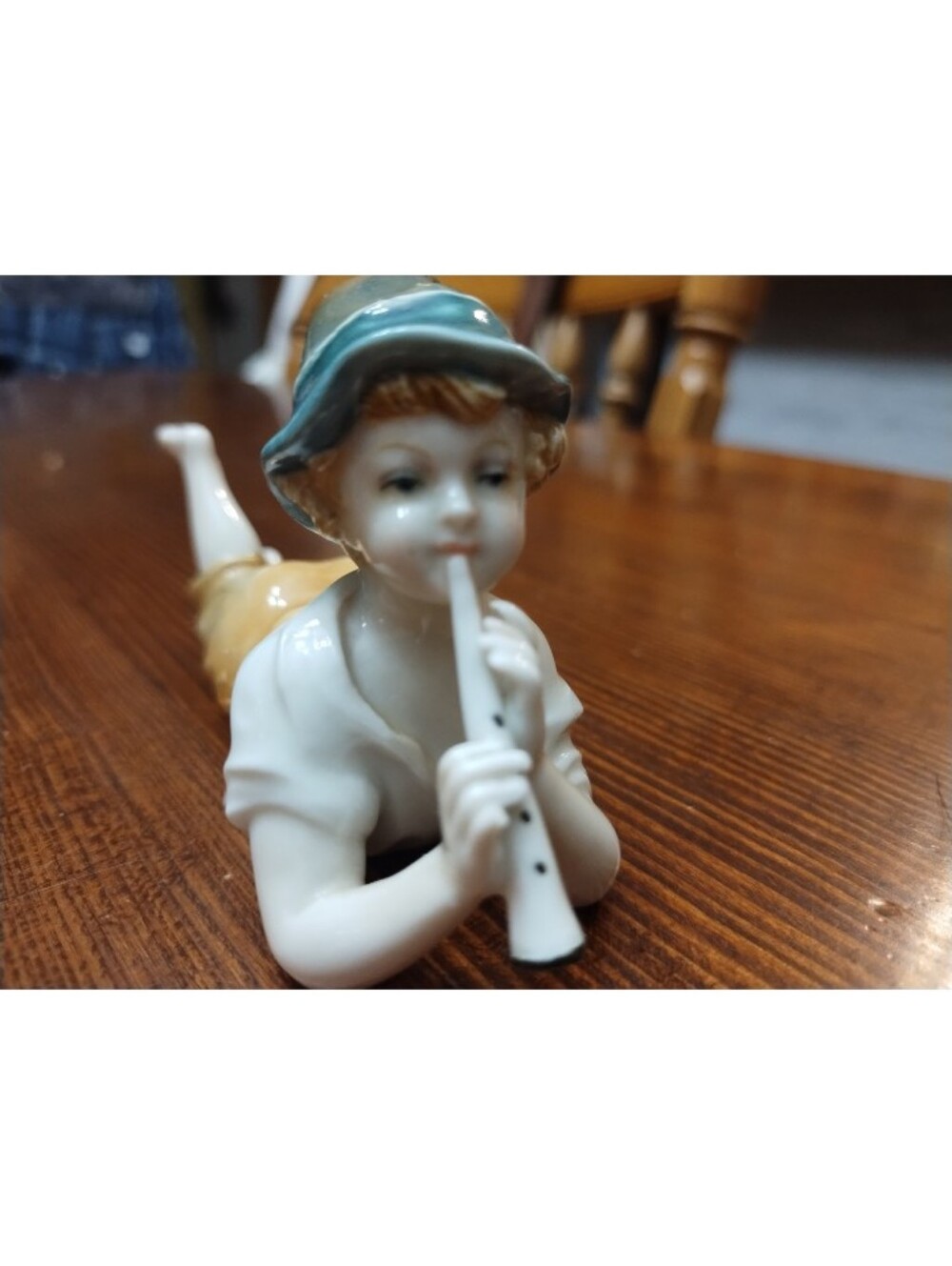 Vintage Karl Ens Germany Porcelain Boy with Flute Figurine - AS IS / Finger